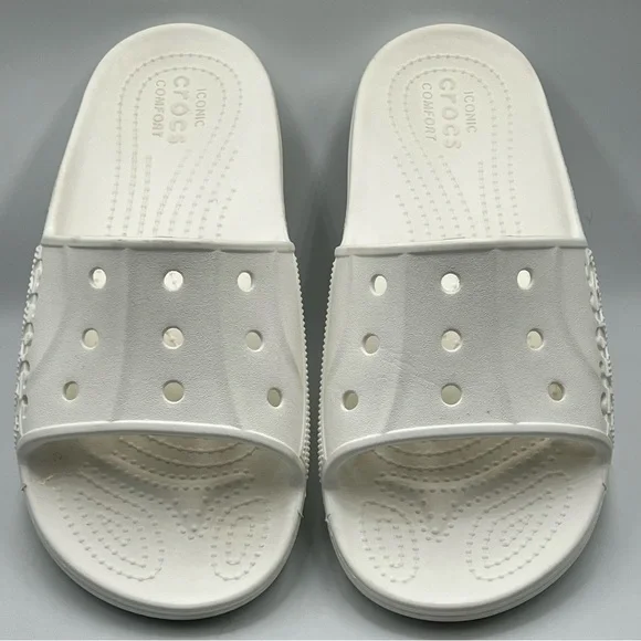 Crocs Baya II Slides Waterproof Sandals Men's Shoe Sz.  7 / Women's Sz. 9 White - Picture 2 of 4